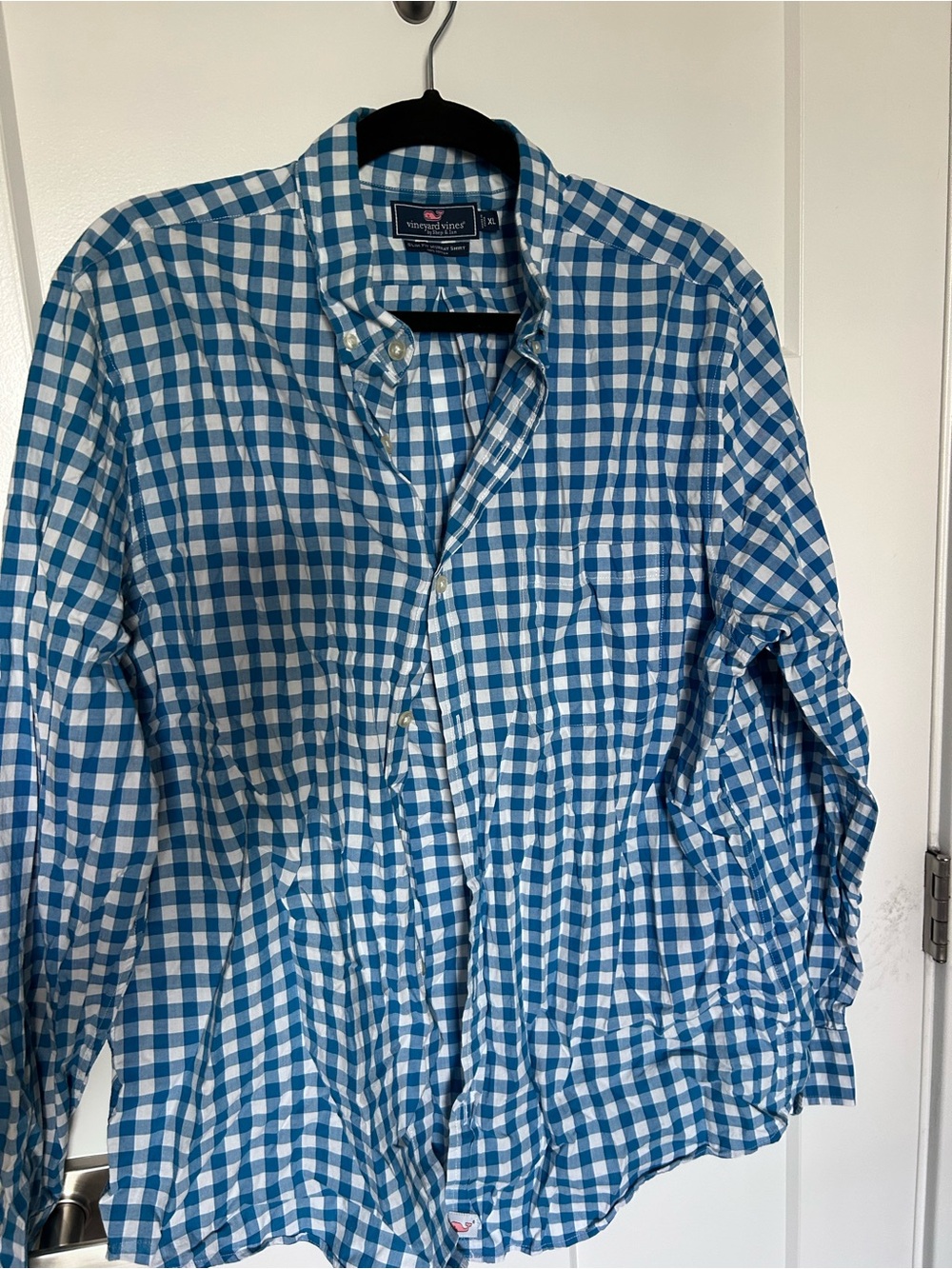 Vineyard Vines Blue and White Gingham Button-Down Shirt
